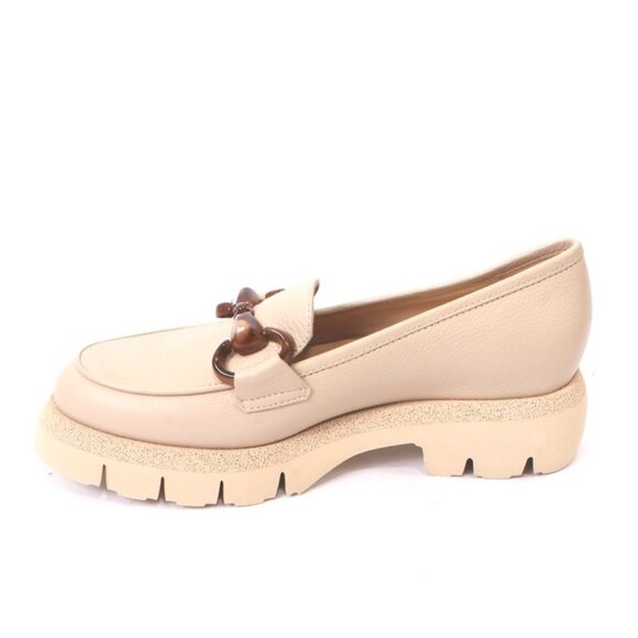 Luca Grossi 415 Beige Leather Platform Loafer Comfort Shoes - Picture 6 of 8